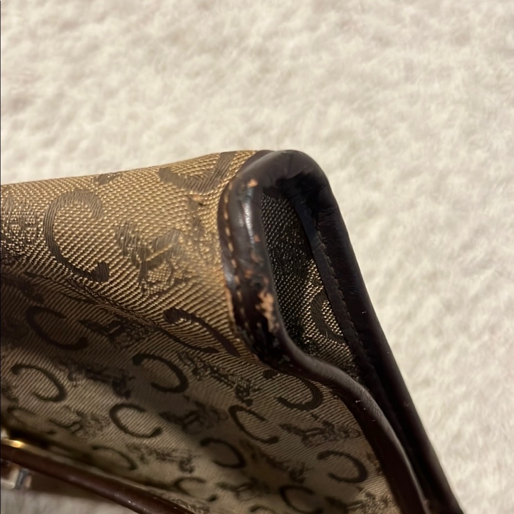 Vintage!! Celine Brown Monogram Clutch with Gold Accent - Picture 9 of 12